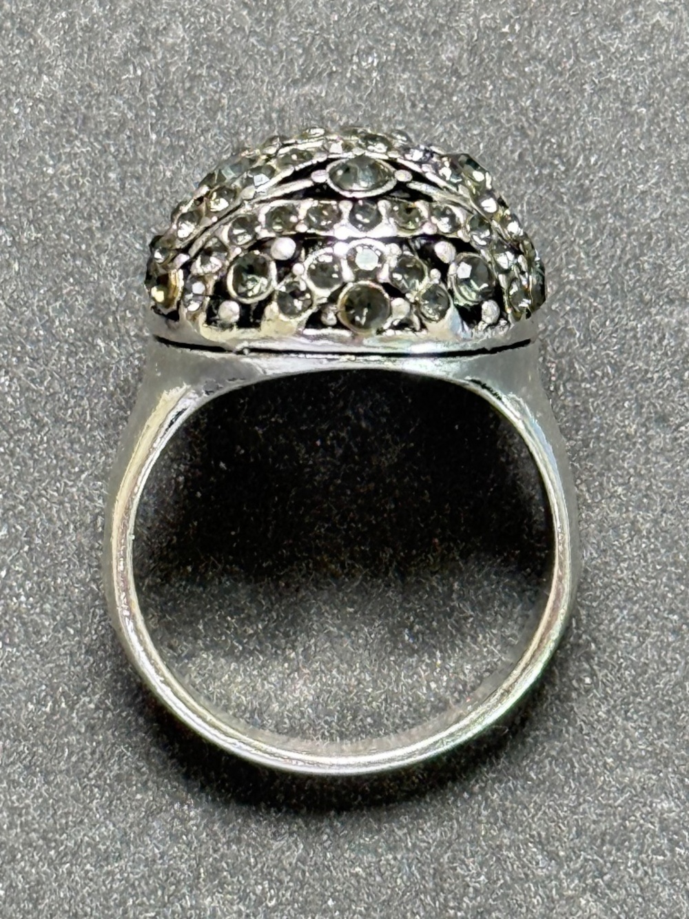 VINTAGE Sterling Silver .925 Marcasite Dome Cocktail Ring (8.75) Art Deco